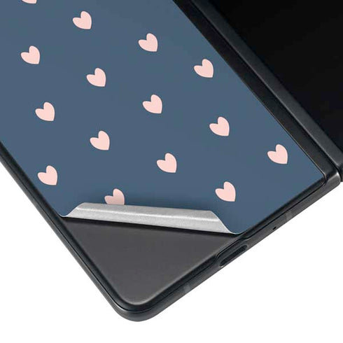 Blue and Pink Hearts Galaxy Z Fold4 5G Skin